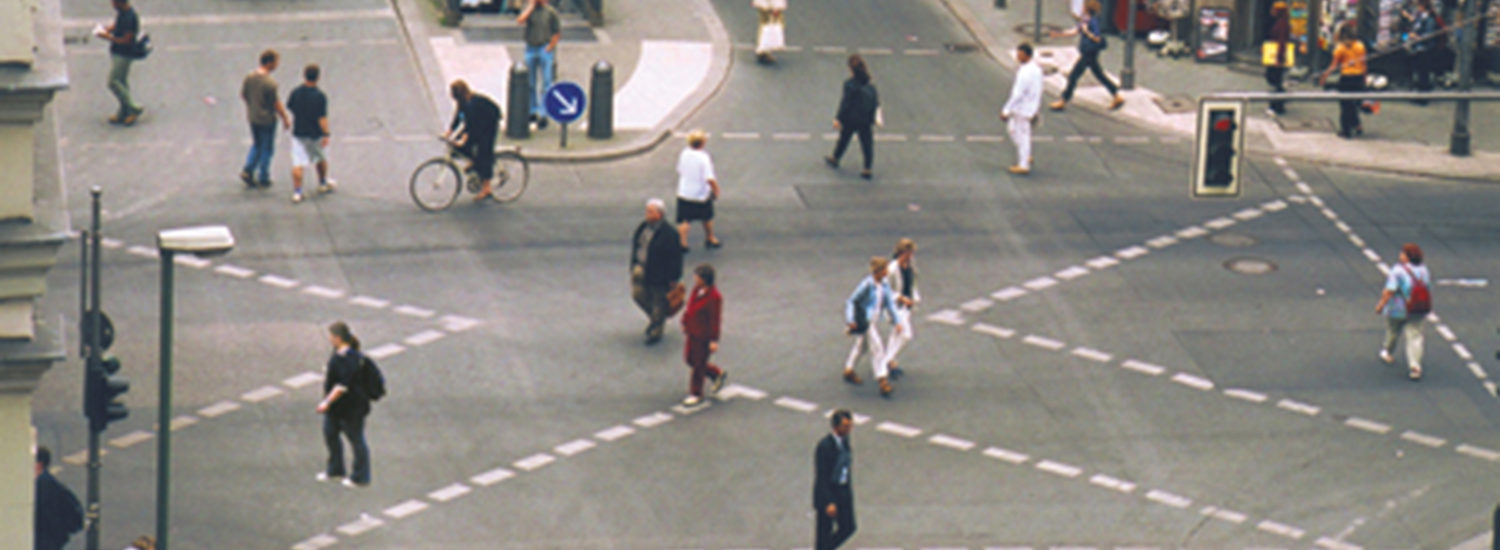 A diagonal crossing in the Friedrichshain-Kreuzberg district of Berlin